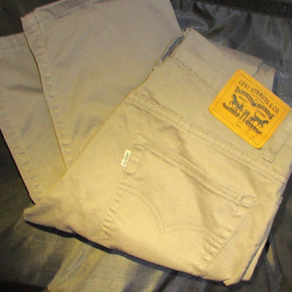 Levi's 511 Slim Size 18R (29x29) Khaki Stretch Jeans Tan Cotton Slim Fit
